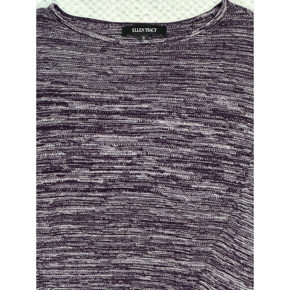 Ellen Tracy Womens Knit Long Sleeve Pullover Sweater Top Tunic Size Small Purple - Picture 5 of 13